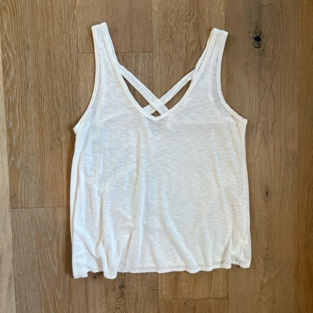 Jolie LA White Sleeveless Tank Top with CrissCross Back Womens Size Small